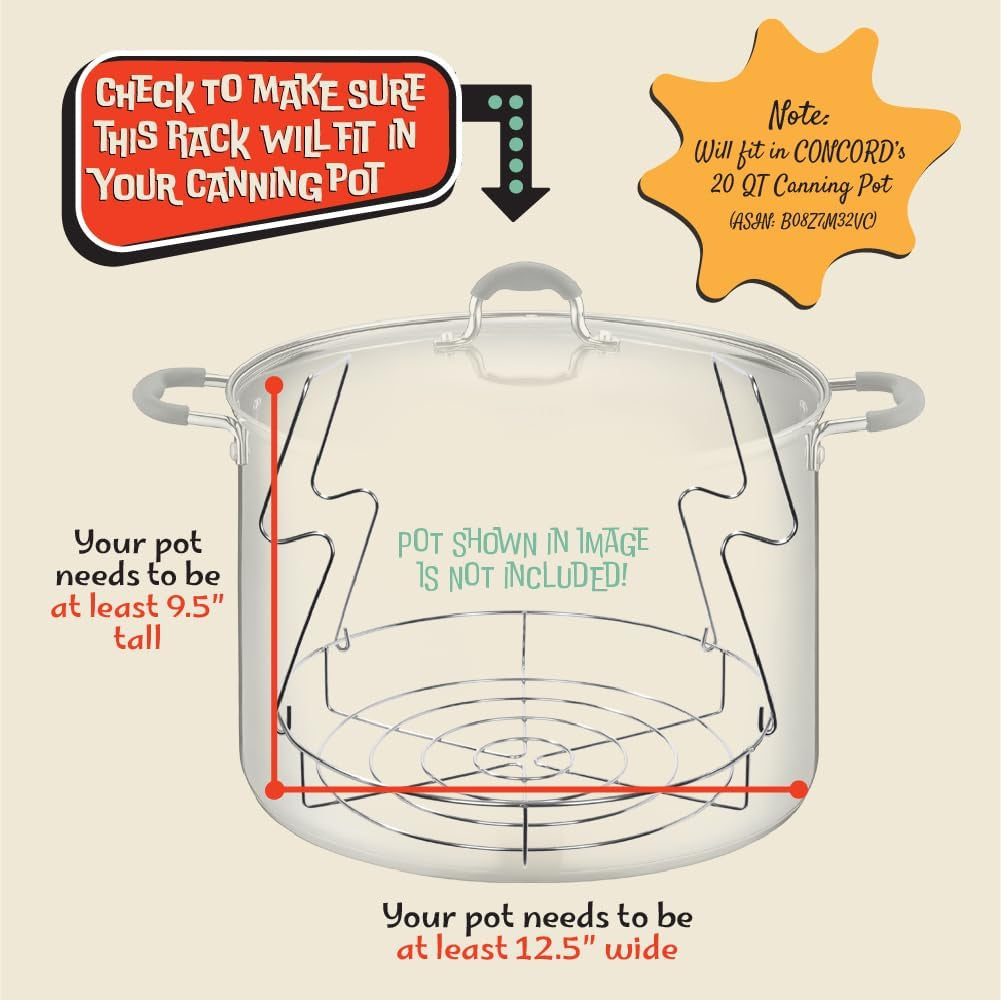 7 Pieces Premium Stainless Steel Canning Set Starter Kit W/Rack. No Rust, Extra Stability. BULK PACKS (Canning Set)